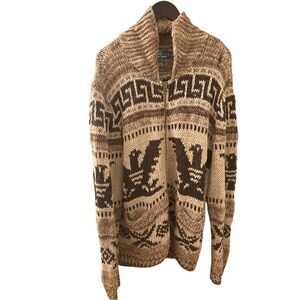 POLO by Ralph Lauren linen hand knitted sweater men’s size xl brown tan western